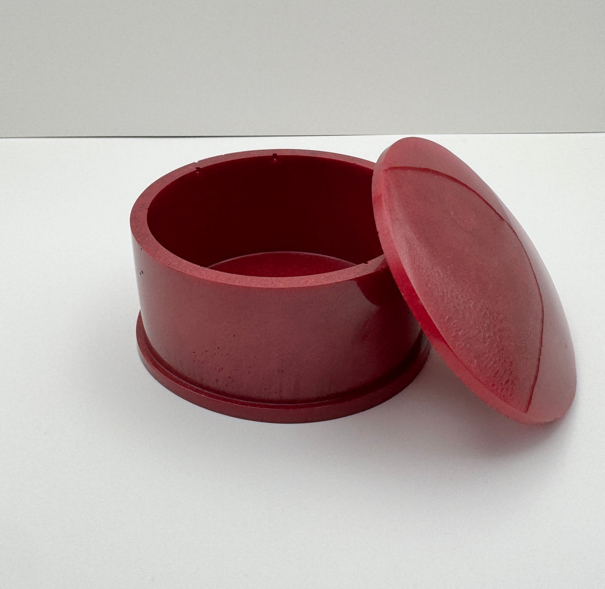 Magenta Plum Round Lidded Resin Trinket Jar