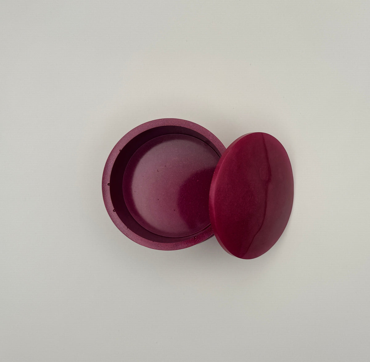 Magenta Plum Round Lidded Resin Trinket Jar