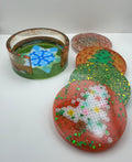Christmas Resin Coaster Set with Holder – Set of 4