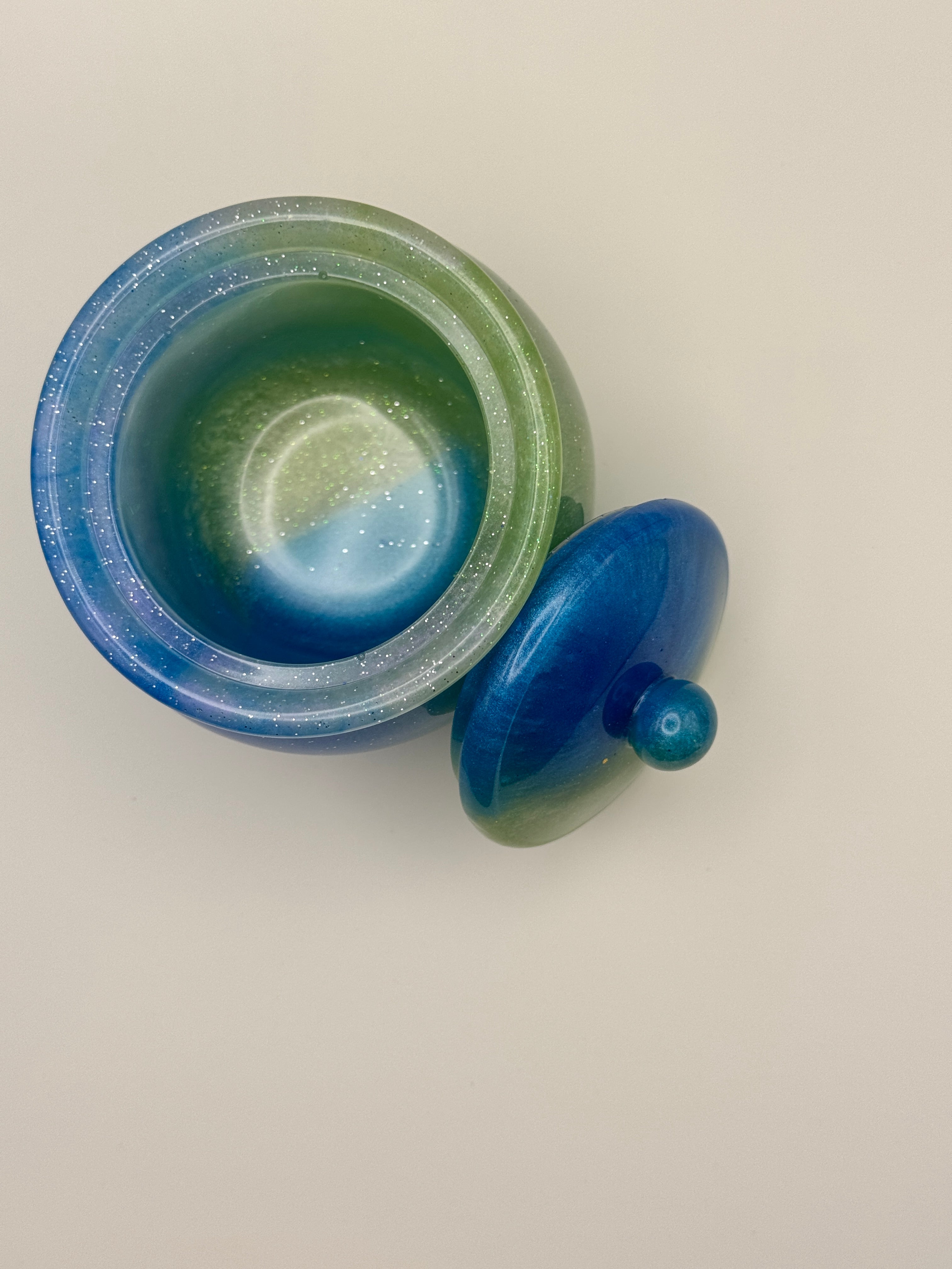 Mermaid Lagoon Lidded Resin Jar